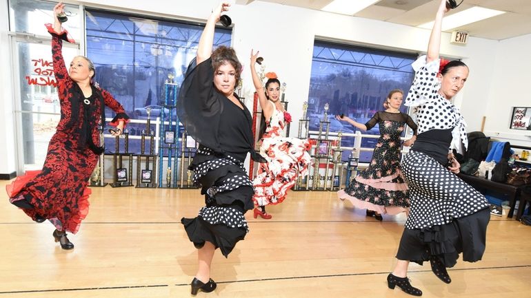 Front row, Leslie Carmen Irizarry of Oceanside, left, Marina Palencia...