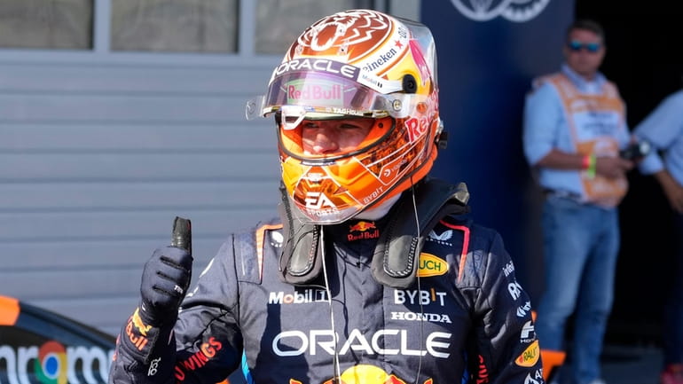 Red Bull driver Max Verstappen of the Netherlands thus up...