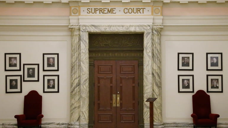 The Oklahoma Supreme Court is pictured in the state Capitol...