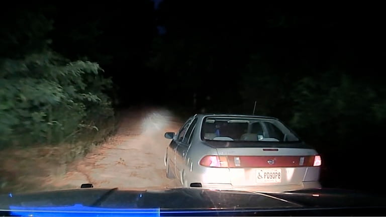 This image from a dashboard-mounted video camera on a Georgia...