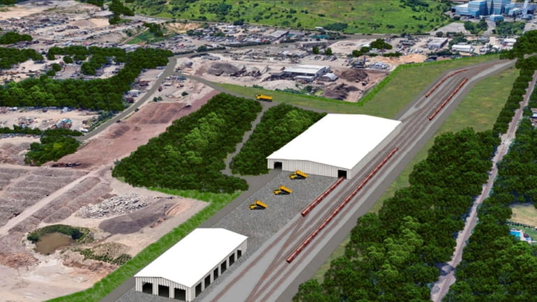 Artist’s rendering of proposed rail spur and waste transfer station...
