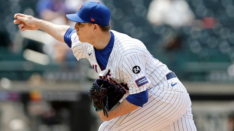 Phil Maton of the New York Mets pitches against the...