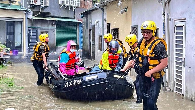 In this photo released by the Taiwan Ministry of National...