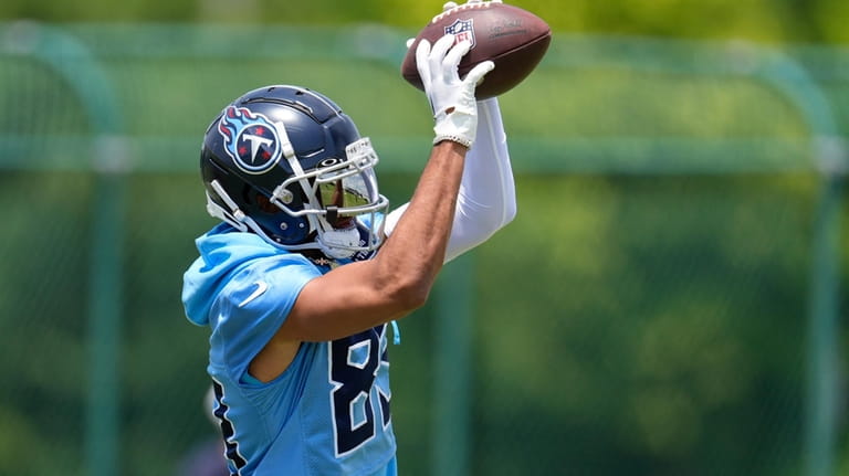 Tennessee Titans wide receiver Tyler Boyd makes a catch during...