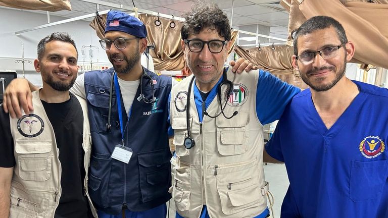 Dr. Ammar Ghanem, an ICU specialist from Detroit volunteering with...