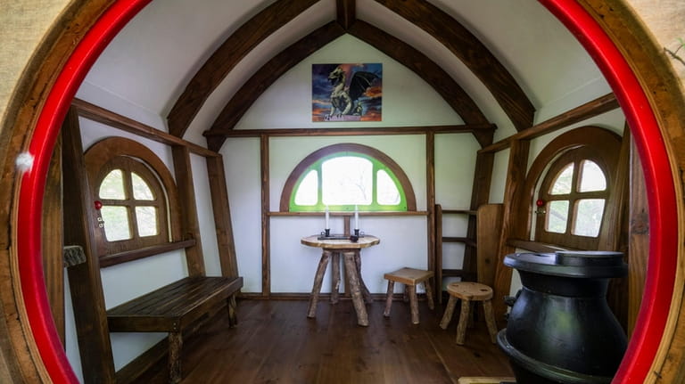 Interior of the "Lord of the Rings"-inspired tree house that was...
