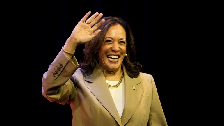 Vice President Kamala Harris arrives for an Asian and Pacific...