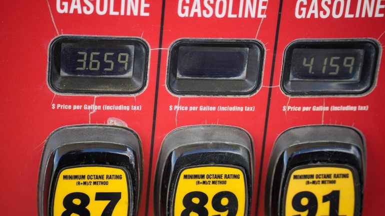 The prices of the various grades of gasoline available are...