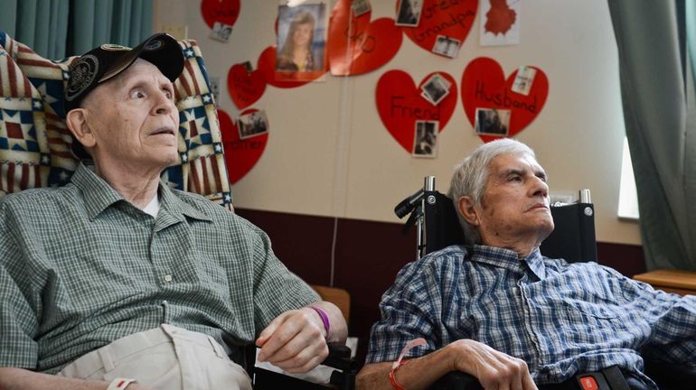 August Angerame and Frank DiBella at the VA Hospital in...