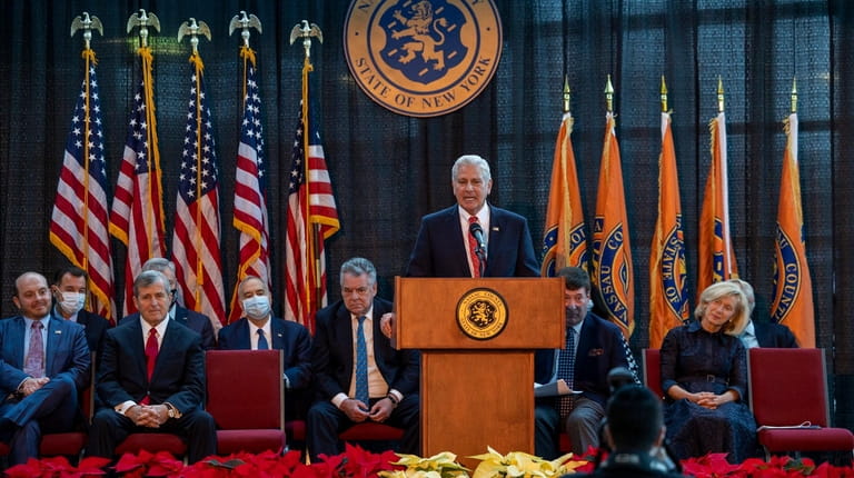 The swearing in ceremony for Nassau County Executive Bruce Blakeman...