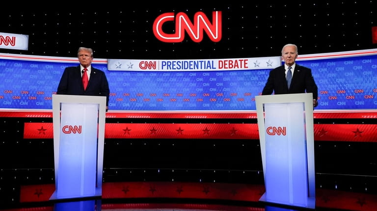 President Joe Biden, right, and Republican presidential candidate former President...