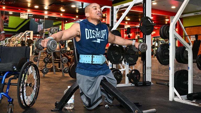 Rohan Murphy spends his morning working out on Thursday in Edgewood.