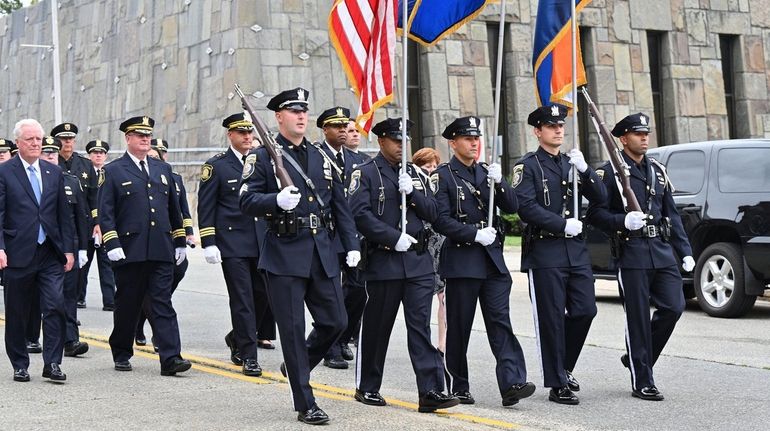 Annual Police Officer's Memorial Remembrance Ceremony on the Empire State...