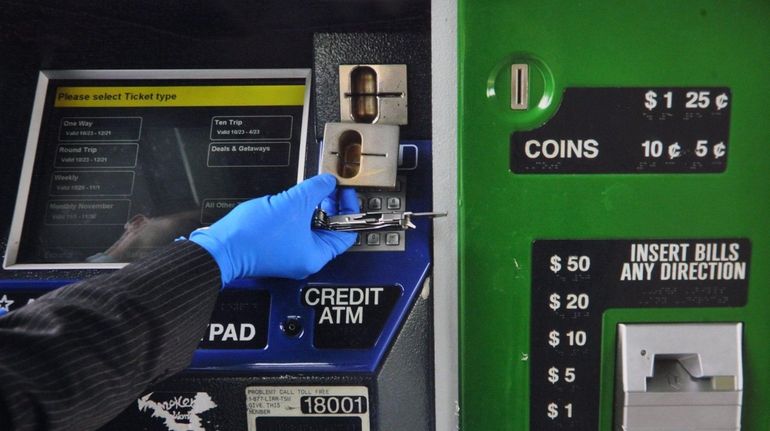 A Long Island Rail Road ticket vending machine.