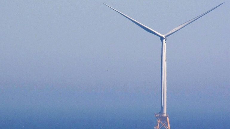 A turbine in Deepwater Wind's Block Island wind farm in...