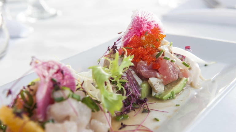 "Ceviche Tasting" is served at Bay Kitchen Bar, a new...