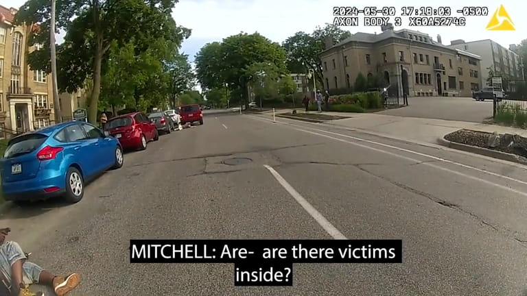 This frame from body-camera video released show Minneapolis Police Officer...
