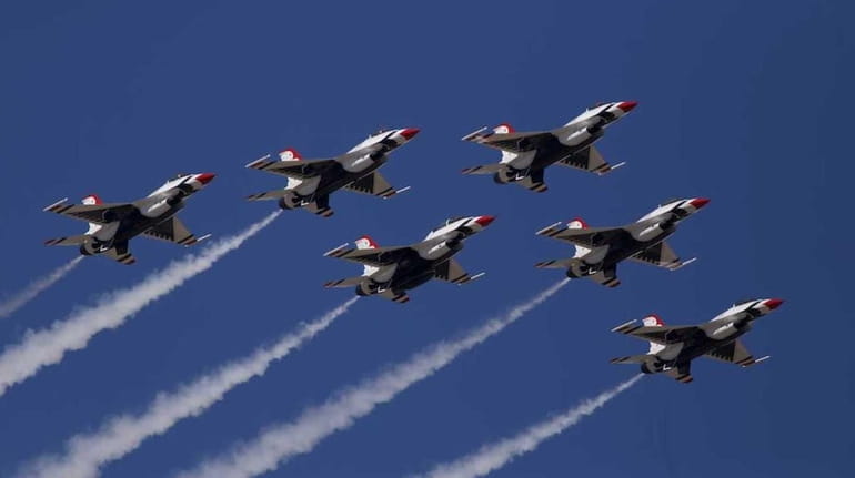 The U.S. Air Force Thunderbirds perform during the 12th annual...