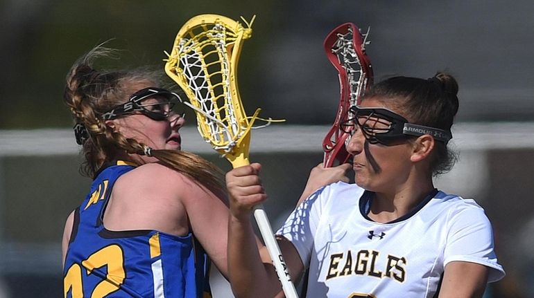 Lacey Downey of West Babylon, right, and Maggie Davidson of...