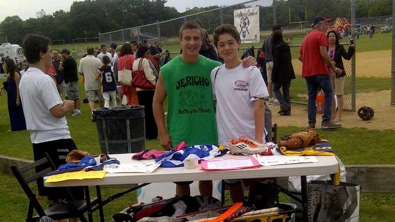 Jericho High School juniors Zach Brown, left, and Maxx Goldstein...