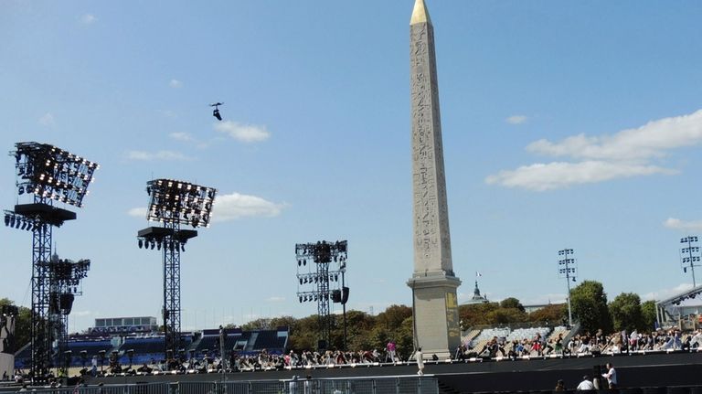 La Concorde square, in the heart of Paris, is turned...