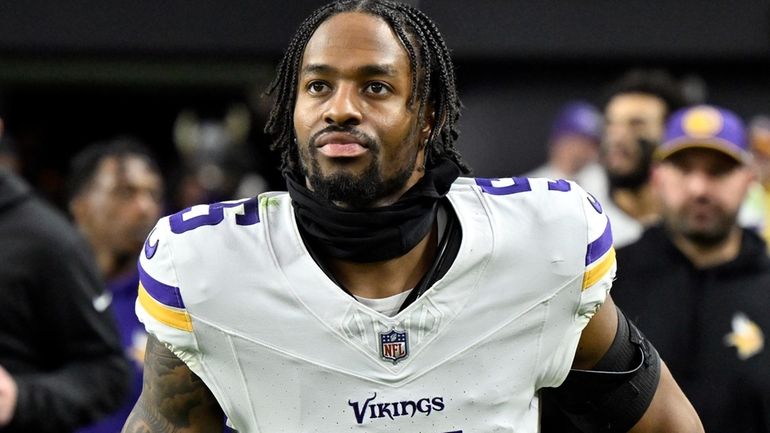 FILE- Minnesota Vikings cornerback Mekhi Blackmon takes the field for...