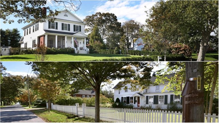 Homes along Bellport Lane, top, and Academy Lane in Bellport.