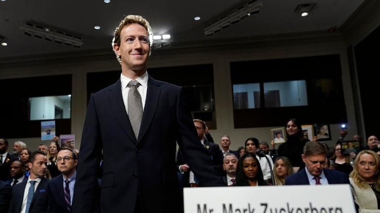Meta CEO Mark Zuckerberg arrives to testify before a Senate...