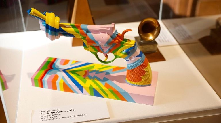 "Music for Peace" is a colorful sculpture by Paul McCartney.