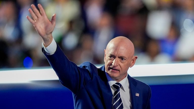 Sen. Mark Kelly, D-Az., speaks during the Democratic National Convention...