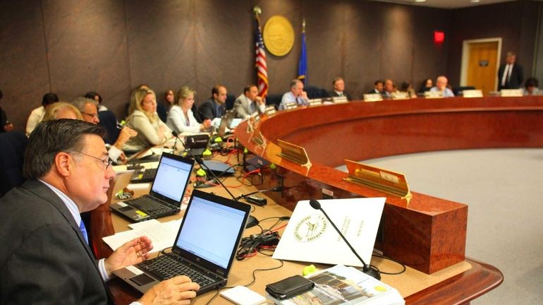 The Suffolk County Legislature in Hauppauge, New York. (June 5,...