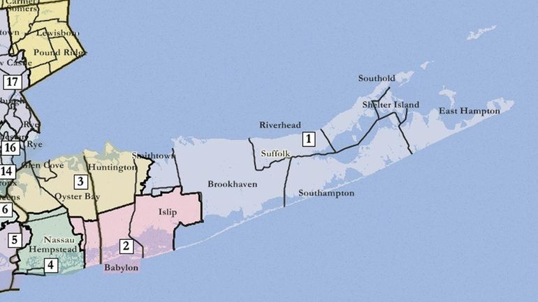 New congressional districts suggested by a federal magistrate for Long...