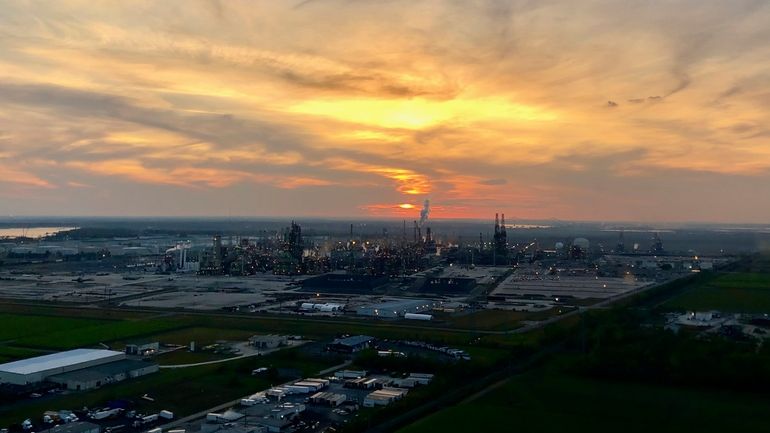 The Marathon Petroleum Refinery is visible in Reserve, La., Thursday,...