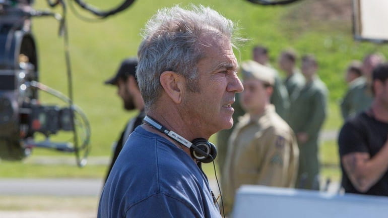 Director Mel Gibson on the set of "Hacksaw Ridge."