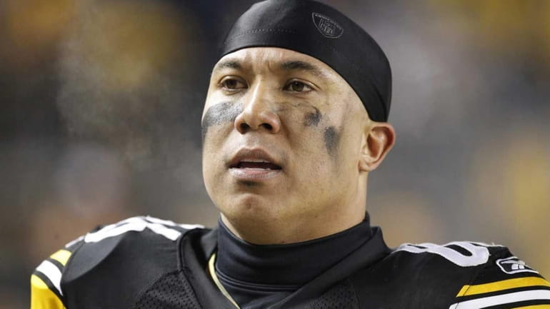 Pittsburgh Steelers wide receiver Hines Ward watches from the sidelines...