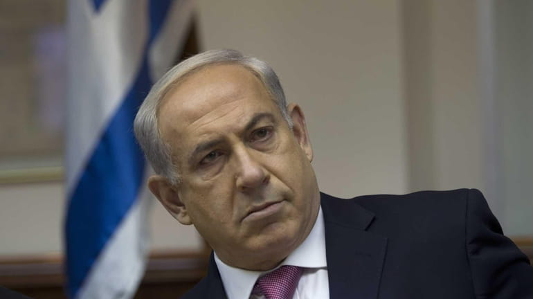 Israel's Prime Minister Benjamin Netanyahu attends the weekly cabinet meeting...