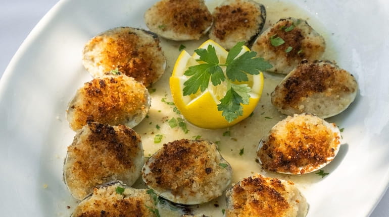 Baked clams oreganata, one of the Restaurant Week appetizers served at...