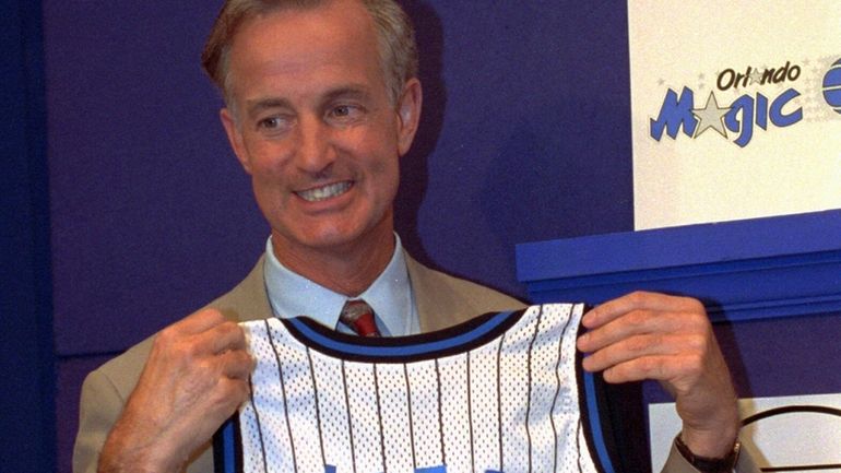 Orlando Magic President and General manager Pat Williams grins while...