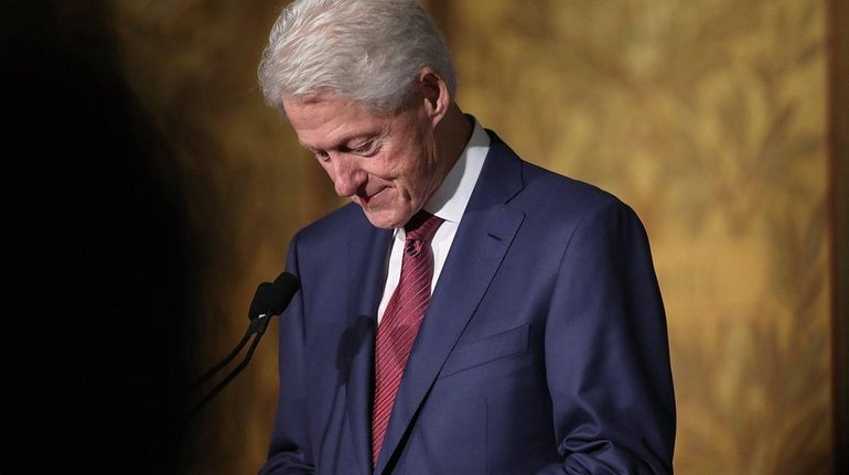 Former President Bill Clinton speaks at Georgetown University earlier this...