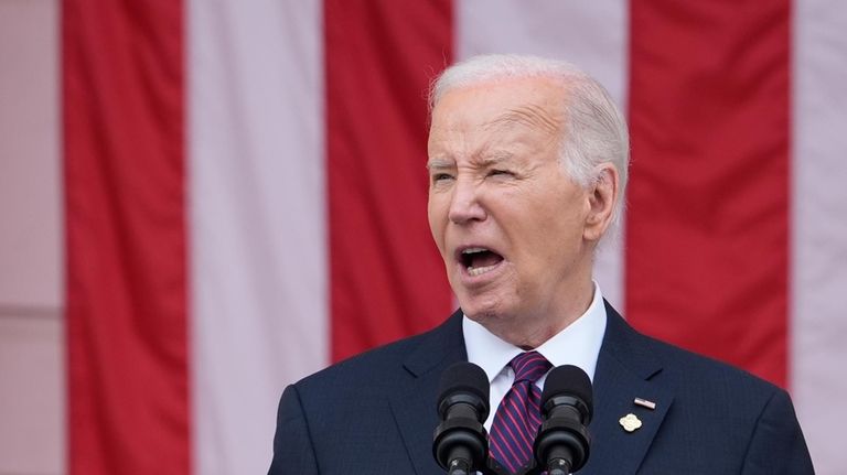 President Joe Biden delivers the Memorial Day Address at the...