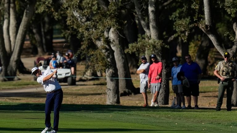 Patton Kizzire hits from the 12th fairway during the third...