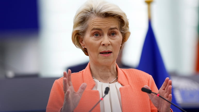 European Commission President Ursula von der Leyen delivers her annual...