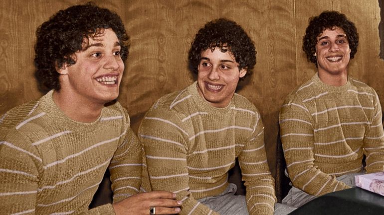 The lives of separated-at-birth triplets Robert Shafran, left, David Kellman...