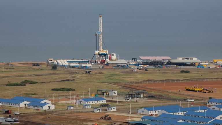 The drilling rig of the Kingfisher oil field, operated by...