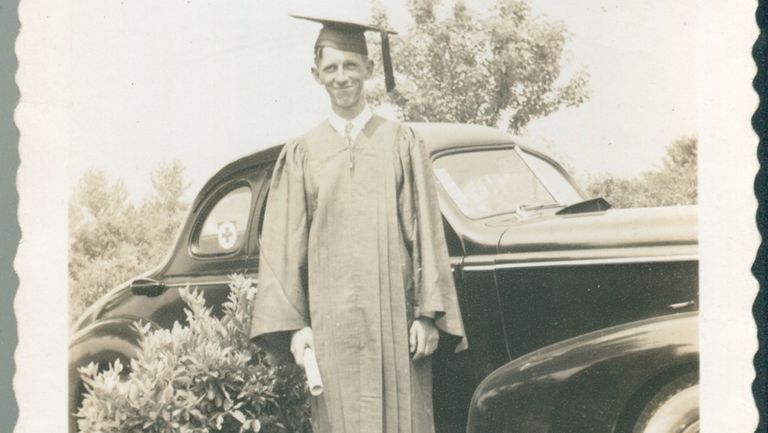 Harry Younge’s 1943 Amityville High School graduation photo.