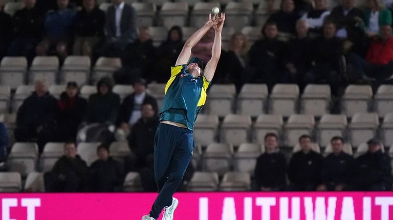 Australia's Cameron Green catches out England's Adil Rashid during the...