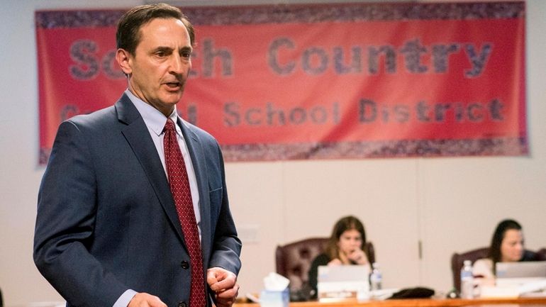 Superintendent Joseph Giani, here at a 2017 school board meeting,...