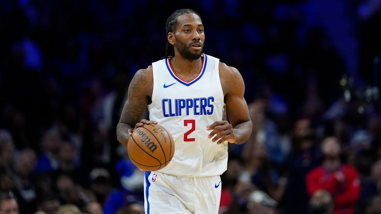 FILE -Los Angeles Clippers' Kawhi Leonard plays during an NBA...