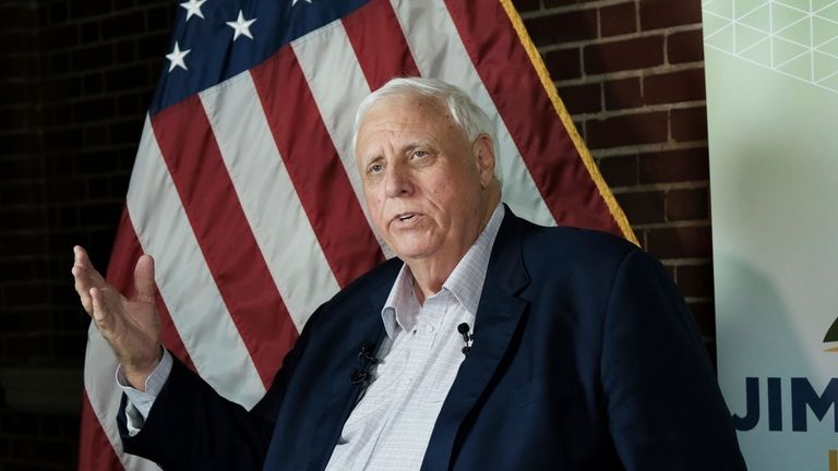 West Virginia Gov. Jim Justice speaks at an election night...