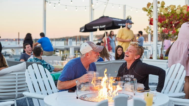 Jeff and Marcy Kaiser, of Oyster Bay, eat at Cooper...